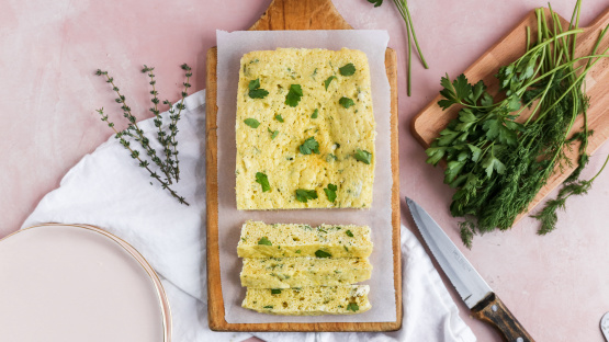 Cheesy Keto Microwave Egg Loaf