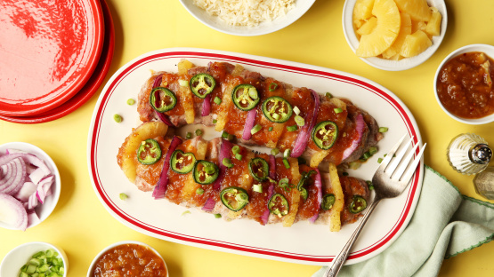 Hasselback Pineapple Pork Tenderloin