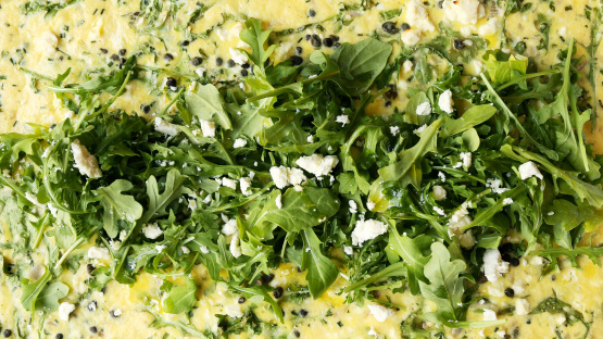 Frittata With Arugula, Capers & Feta