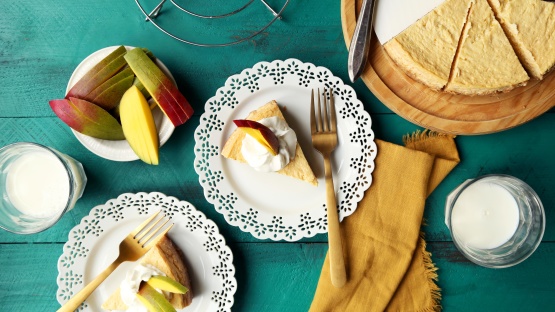 Lightened up Instant Pot Mango Cheesecake