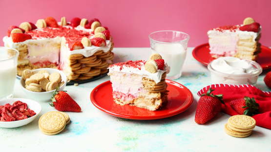 Strawberry Eclair Ice Cream Cake