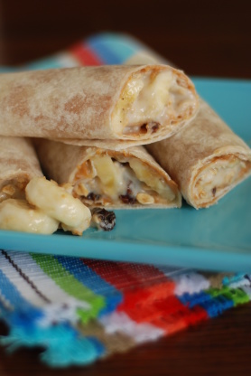 Peanut Butter & Granola Breakfast Wraps