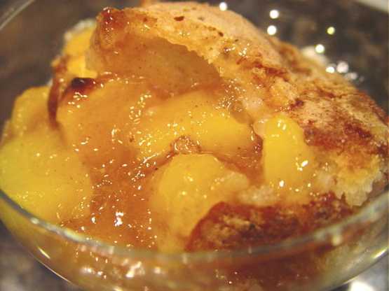 Image result for images of peach cobbler