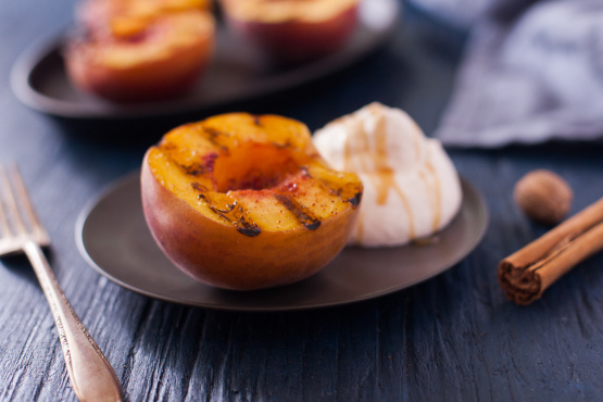 Peaches with Whipped Cream
