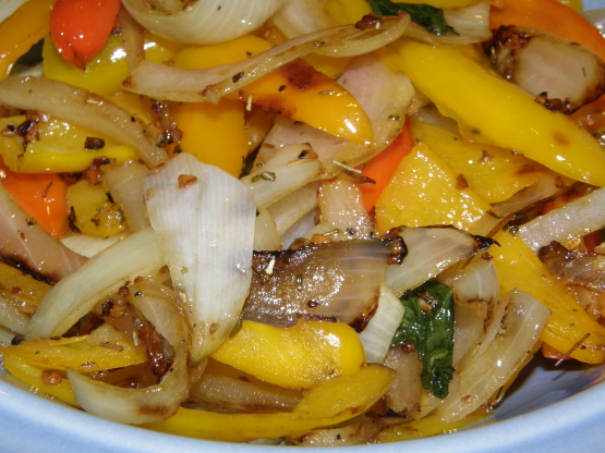 Sauteing peppers sales and onions