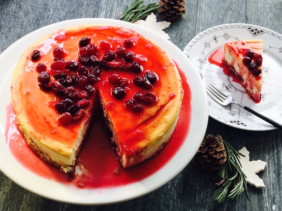 Cranberry Eggnog Cheesecake