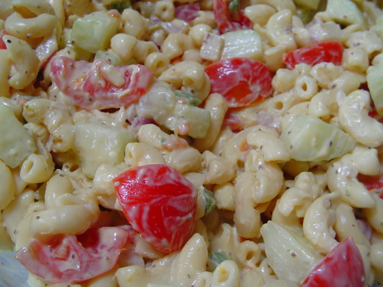 Cucumber Tomato Macaroni Salad Recipe Food Com