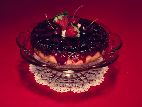 Strawberry Cherry Upside-Down Cake