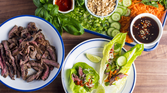 Marinated Steak Lettuce Wraps