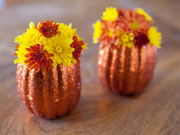 Sparkling Pumpkin Flower Holder
