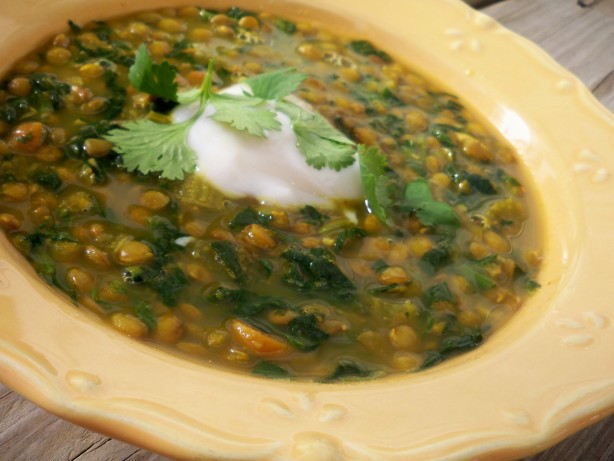 Curried Lentil & Spinach Soup