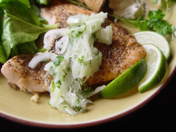 Salmon with Lime Salsa