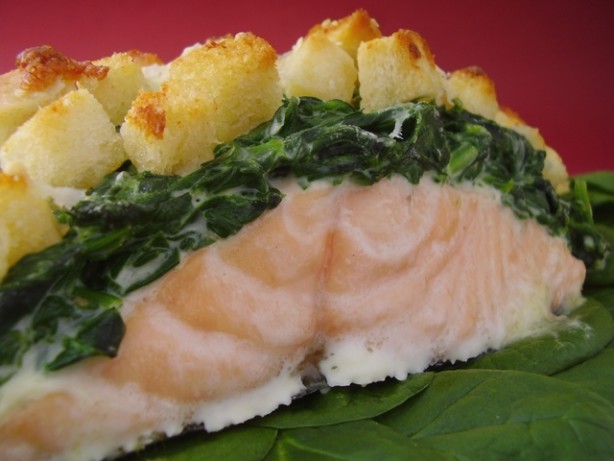 Salmon with Mascarpone & Spinach