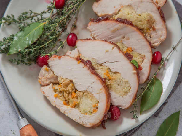 For Two: Stuffed Turkey Breast with Cranberry Glaze