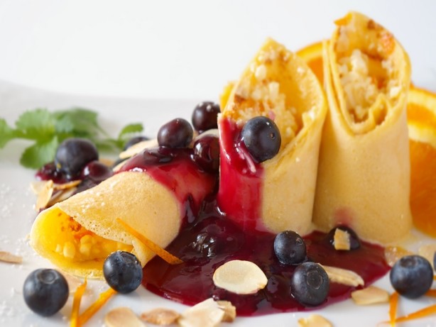Blueberry & Almond Crepes