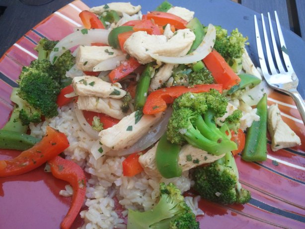 Chicken & Peppers in a Skillet