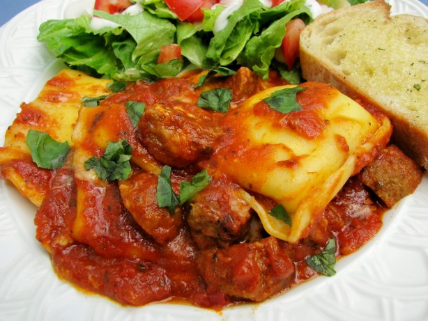 Ravioli & Meatball Bake