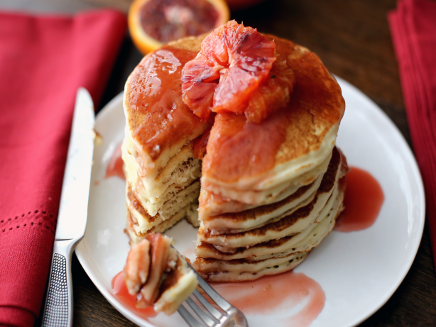 Pancakes with Blood Orange Honey