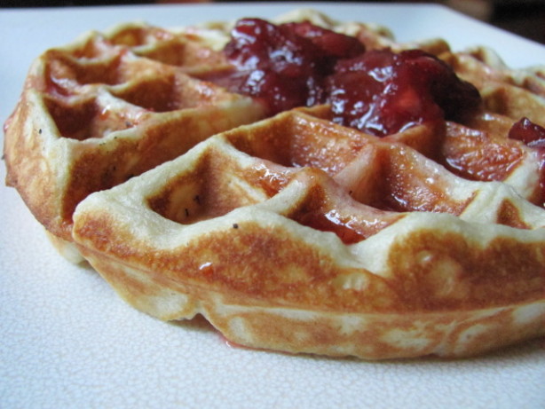 Waffles With Fresh Strawberry Syrup