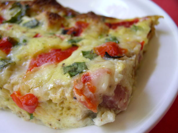 Frittata With Ham & Roasted Peppers