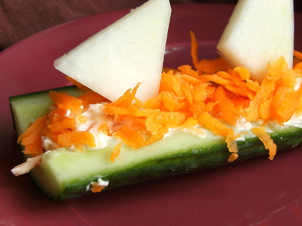 Cream Cheese & Cucumber Sailboats