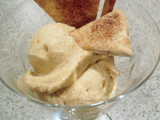 Pumpkin Ice Cream with Spiced Pita Chips