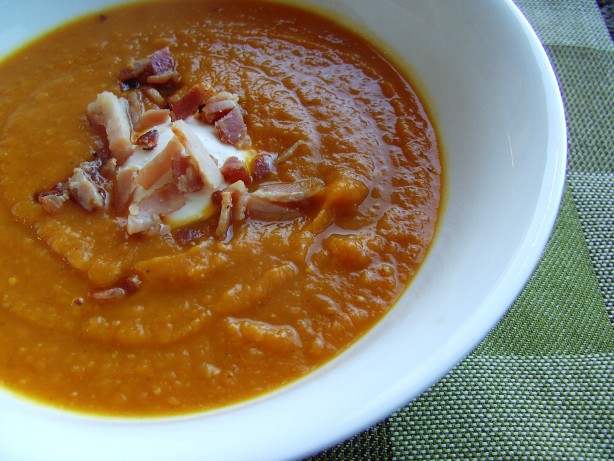 Curried Pumpkin and Bacon Soup