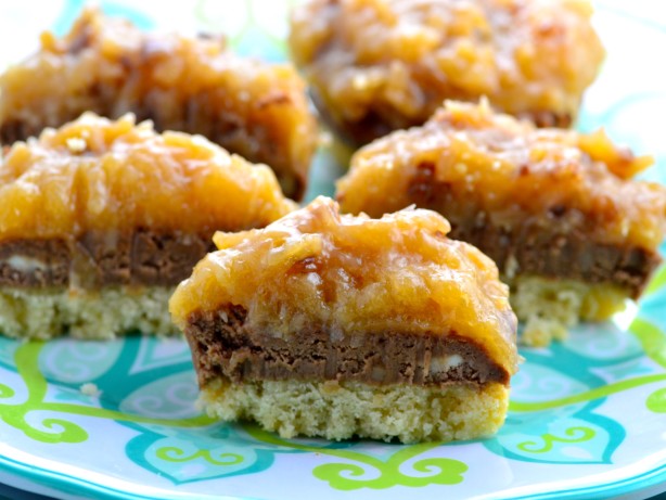 German Chocolate Cheesecake Tarts
