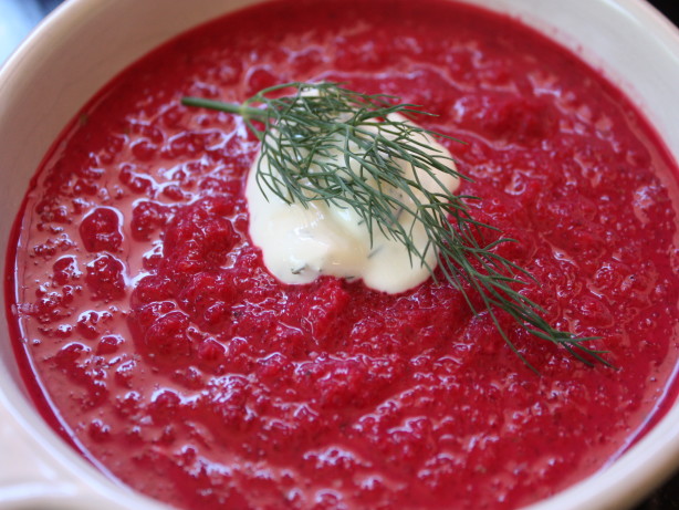 Chilled Beet and Pimento Pepper Soup