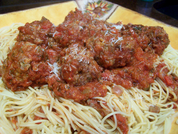 Thats A Spicy Meatball Parmesan Over Spaghetti Recipe - Food.com