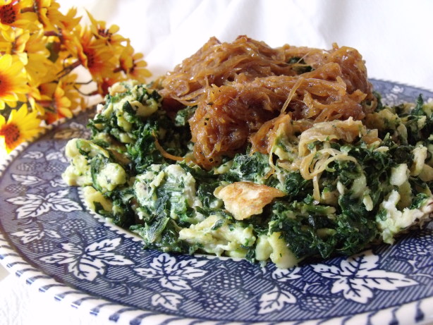Matzo Brei With Creamed Spinach