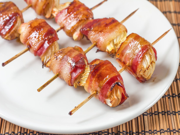 Bacon-Wrapped Onion Kabobs