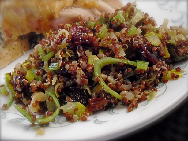 Quinoa Stuffing with Leeks, Walnuts & Cherries