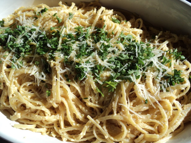 Baconless Carbonara