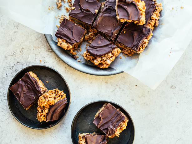 Chocolate-Peanut Butter Cornflake Bars