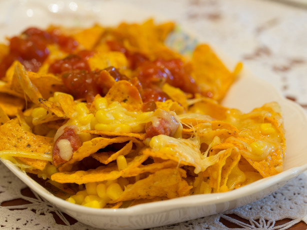 Spicy Corn & Chorizo Nachos