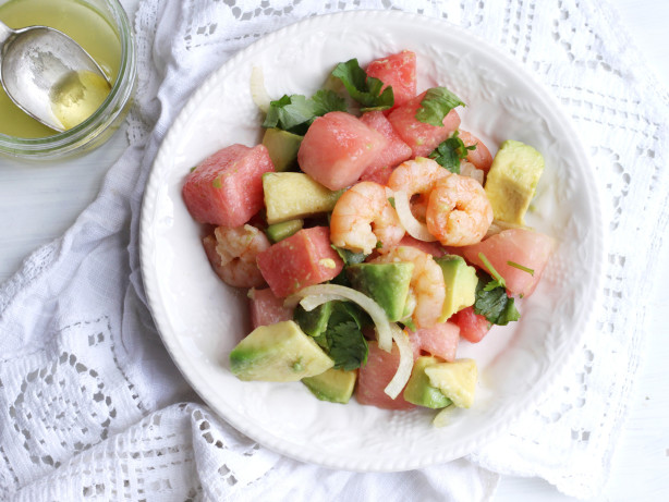 Shrimp, Watermelon & Avocado Salad