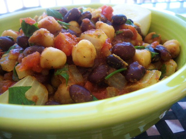 Curried Chickpeas & Black Beans