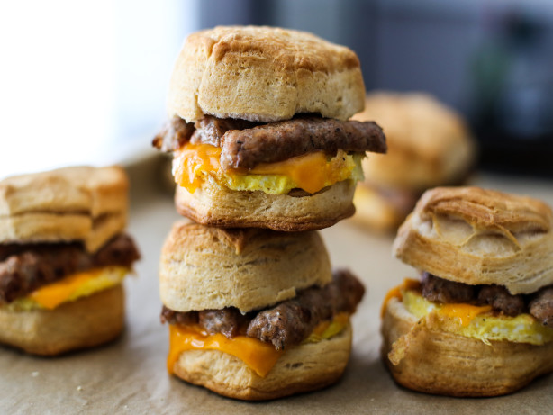 Mini Sausage & Cheese Breakfast Sandwiches