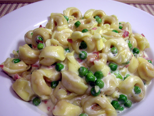 Tortellini with Prosciutto & Peas