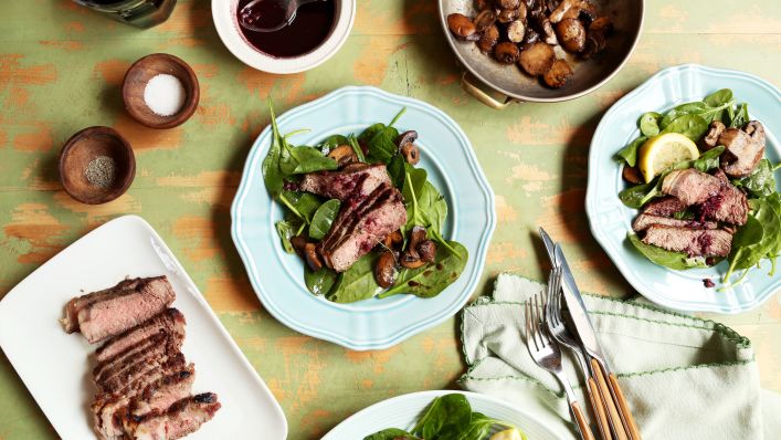 Warm Steak & Mushroom Salad