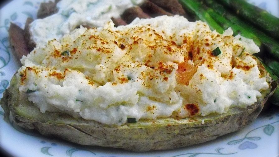 Twice Baked Potatoes Microwave Recipe Genius Kitchen 4 View More Photos