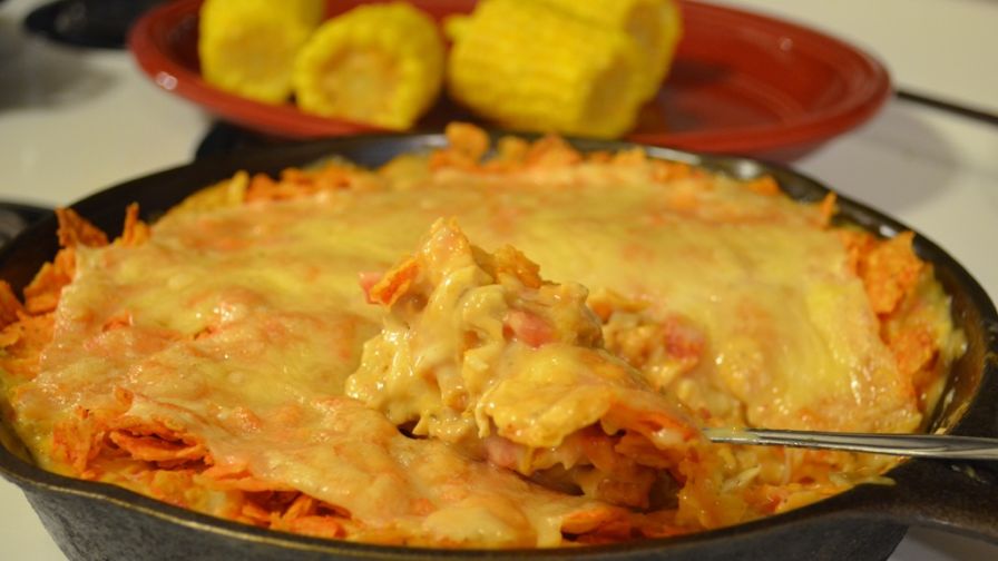 mexican chicken casserole with doritos and rotel